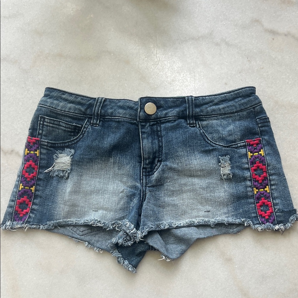 Aqua Jean Shorts